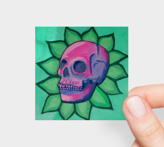 Blooming Skull Sticker