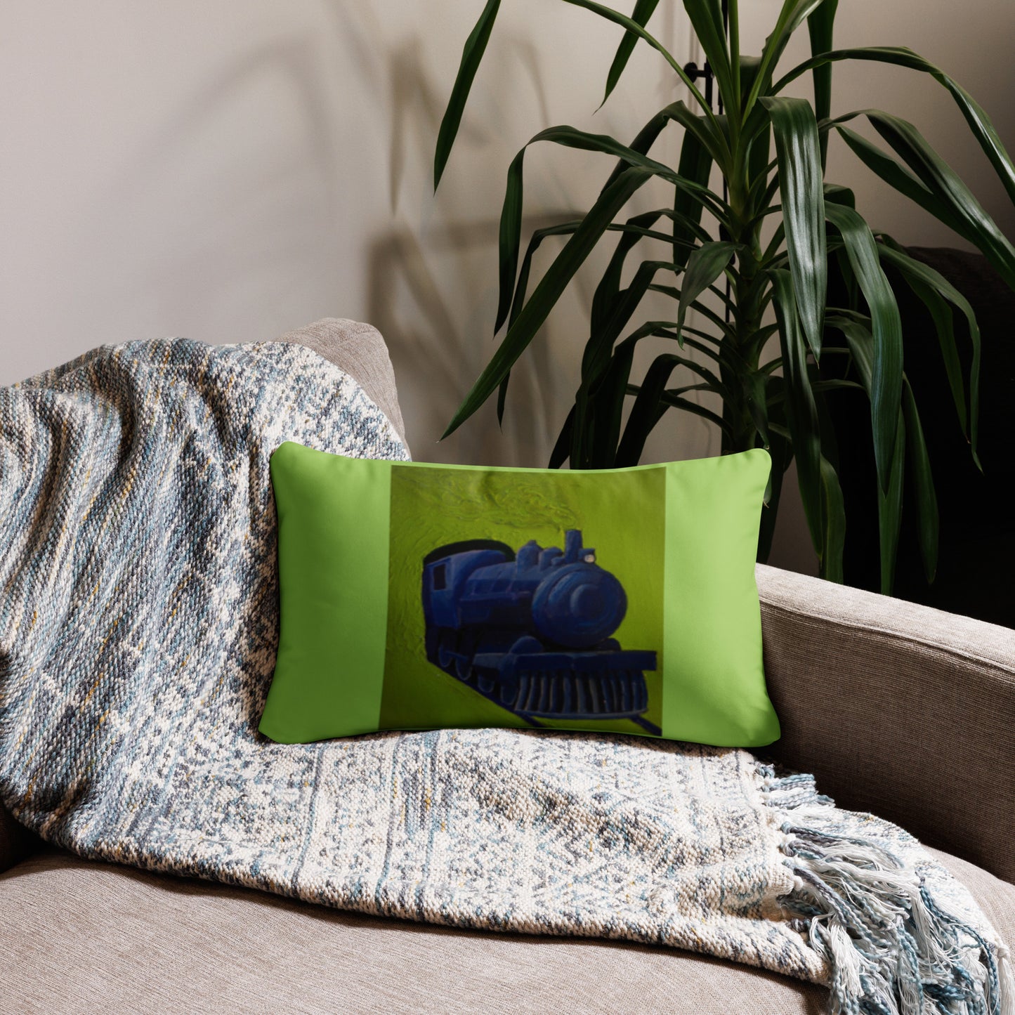 Blue Train Basic Pillow