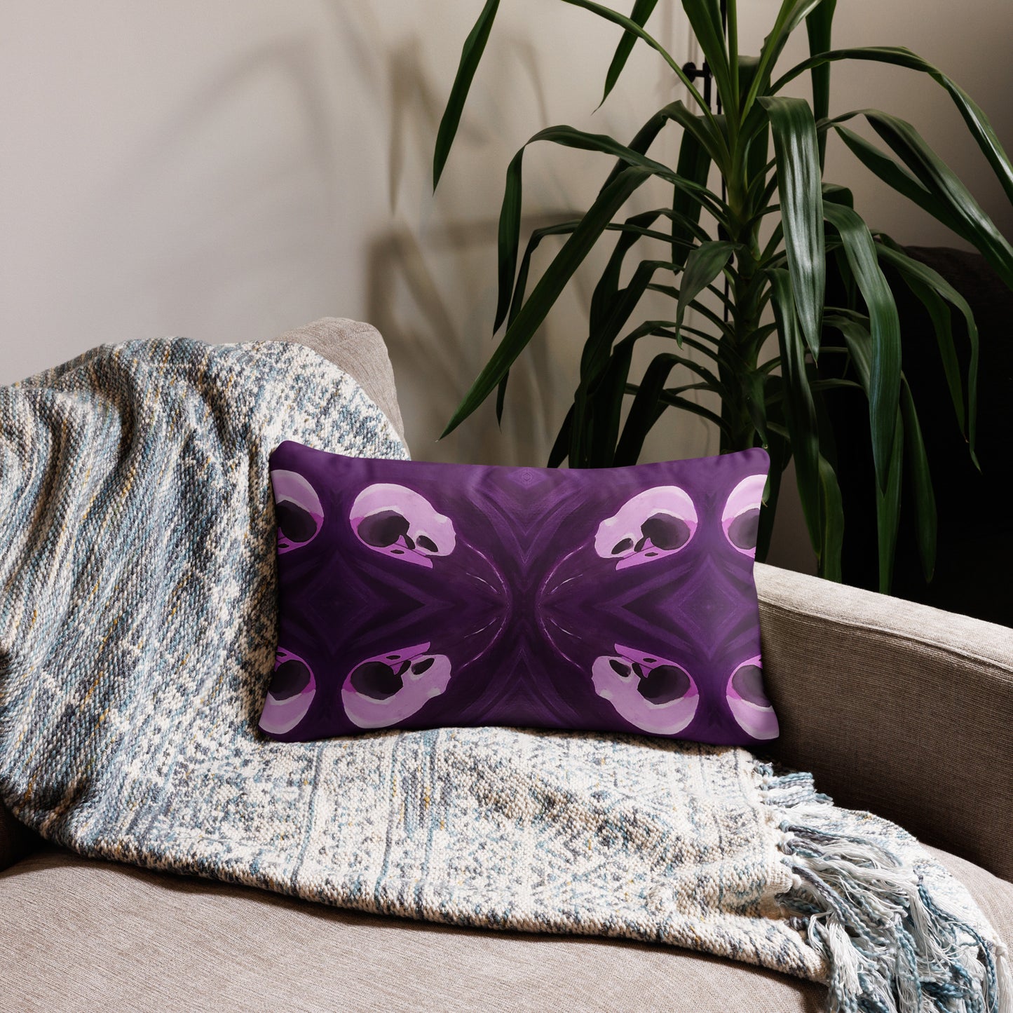 Raven Skull Pillow