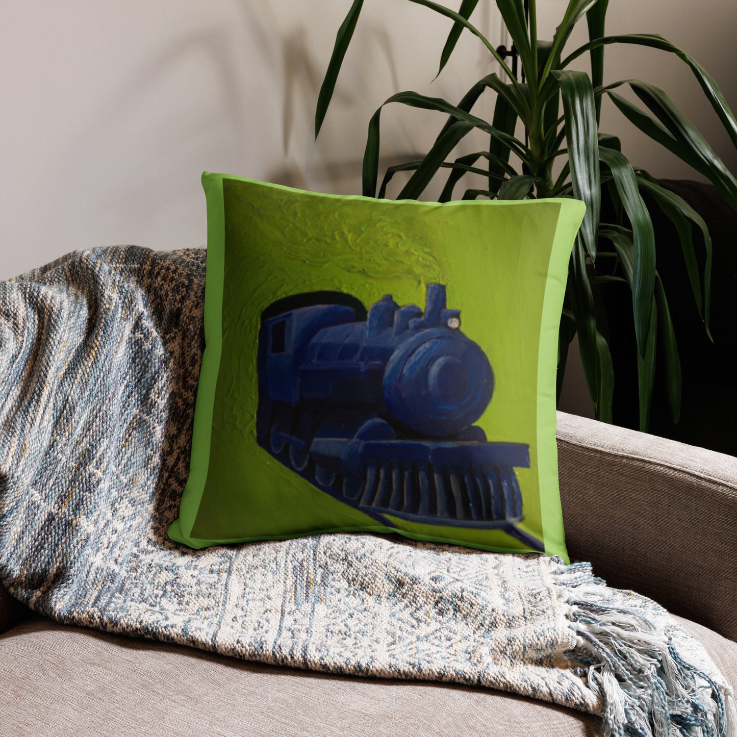 Blue Train Basic Pillow