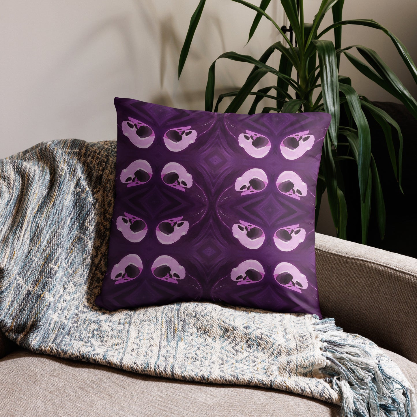 Raven Skull Pillow