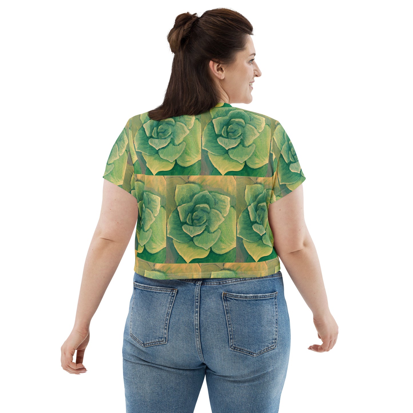 Succulent Green Crop Tee