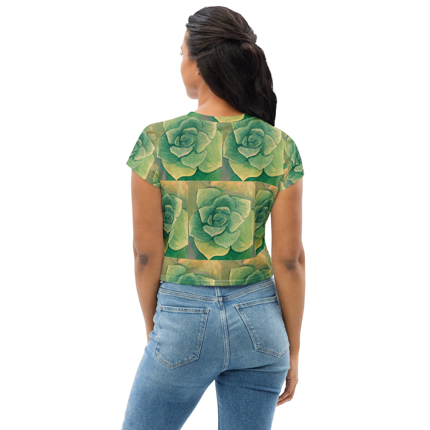 Succulent Green Crop Tee