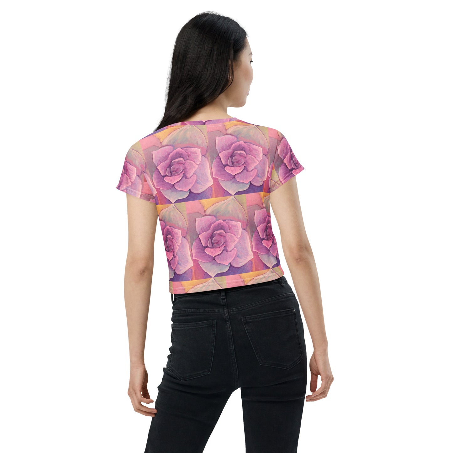 Succulent Pink Crop Tee