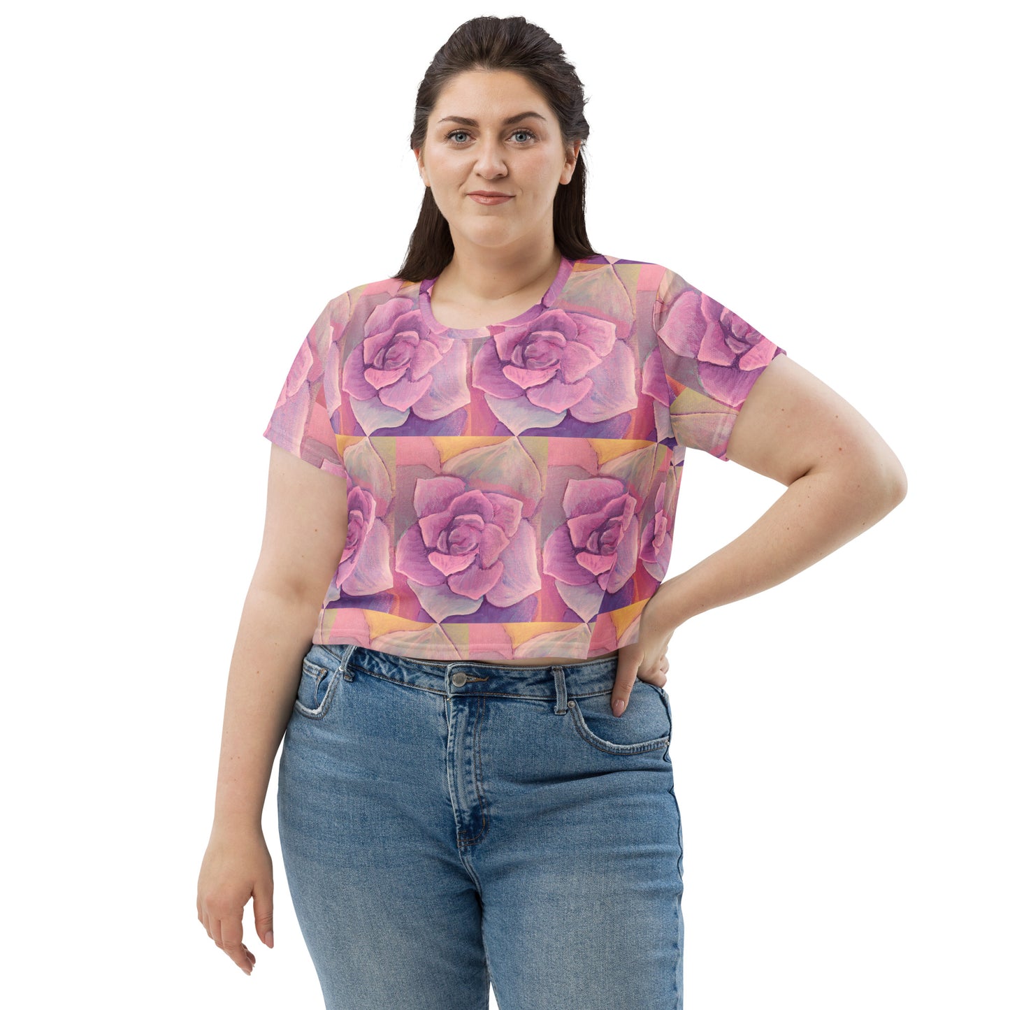 Succulent Pink Crop Tee