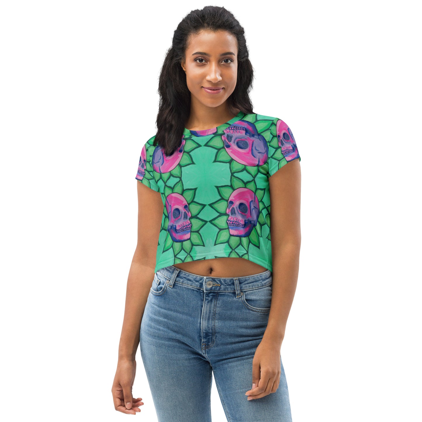 Blooming Skull Crop Tee