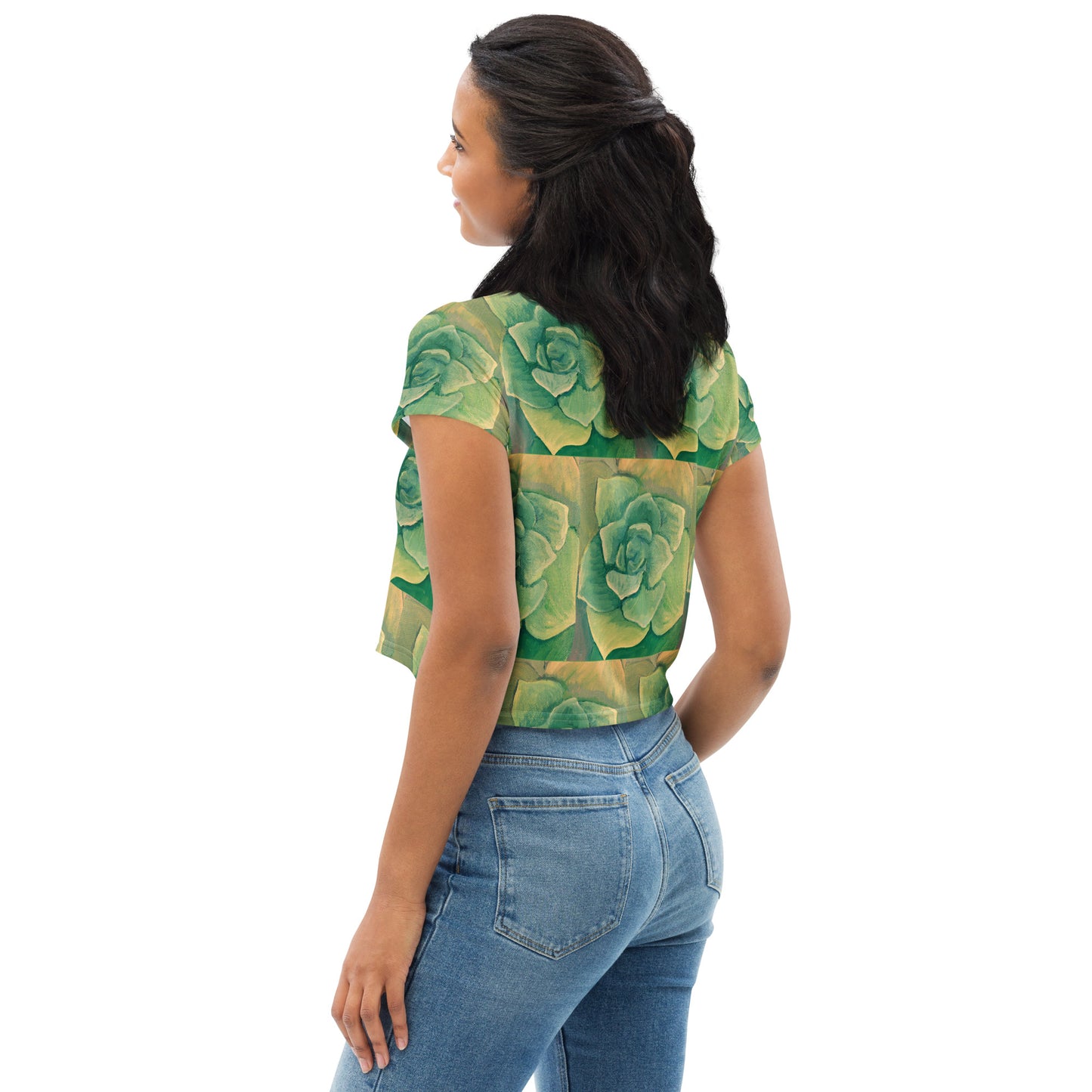 Succulent Green Crop Tee