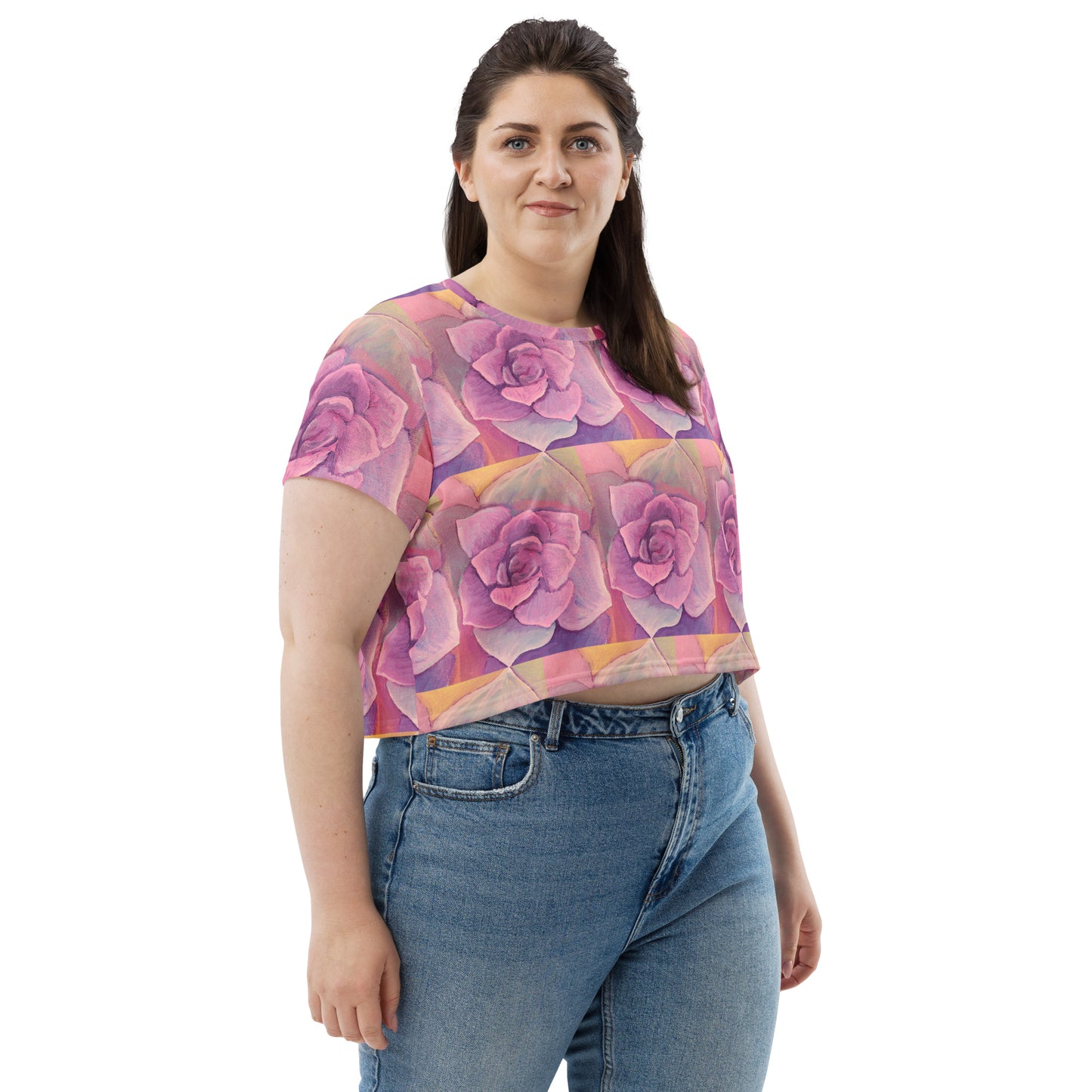 Succulent Pink Crop Tee