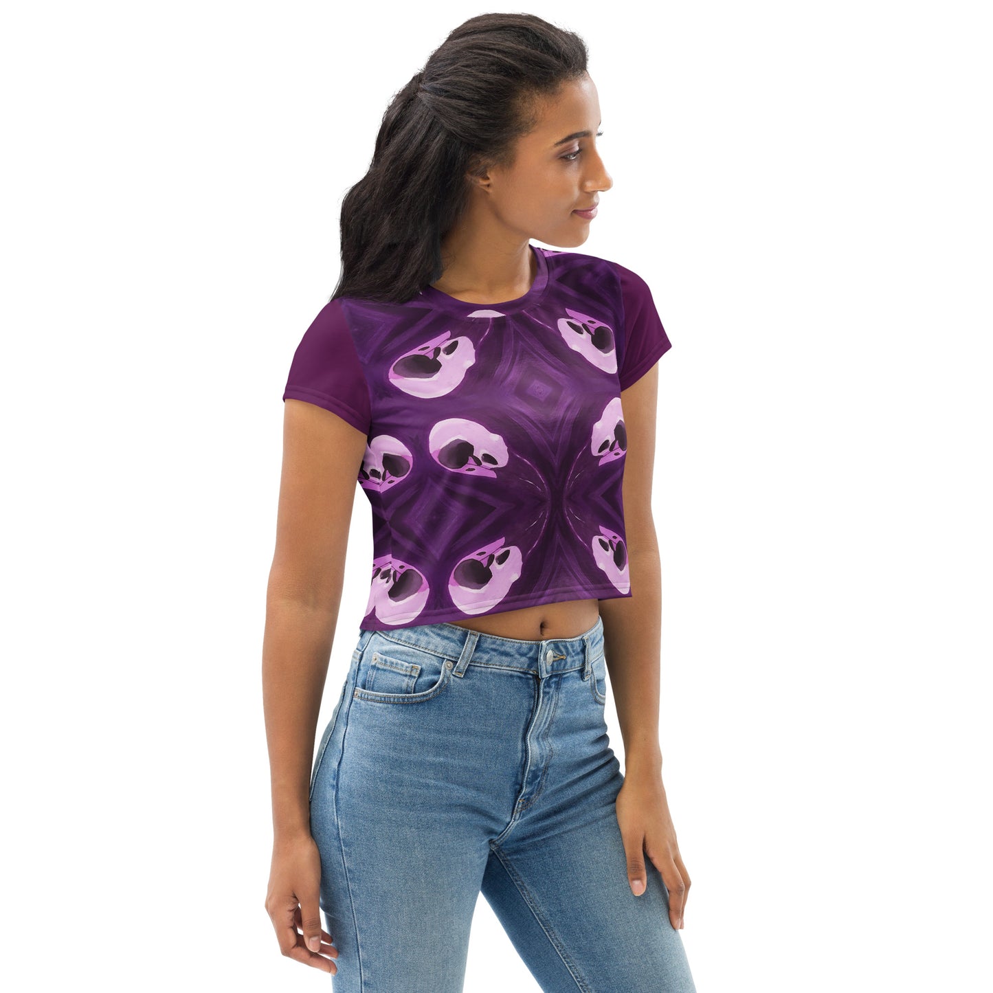 Raven Skull Crop Tee