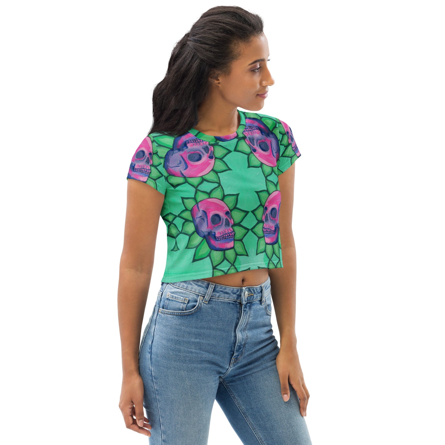 Blooming Skull Crop Tee