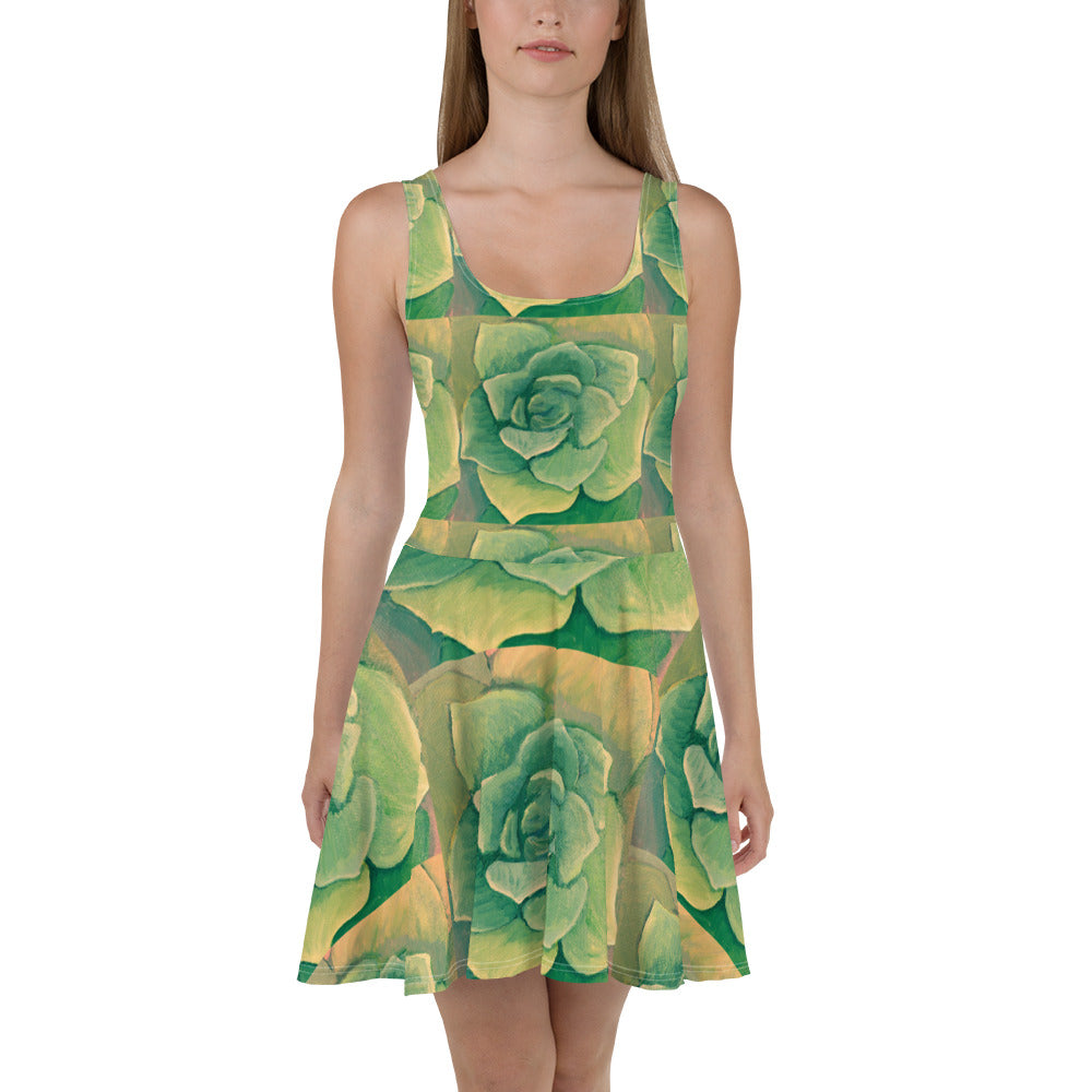 Succulent Green Skater Dress