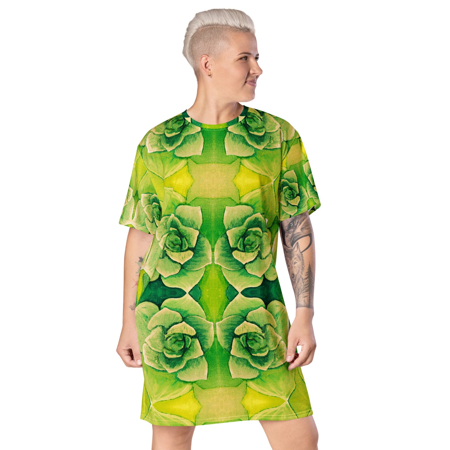 Succulent Vibrant Green T-shirt dress