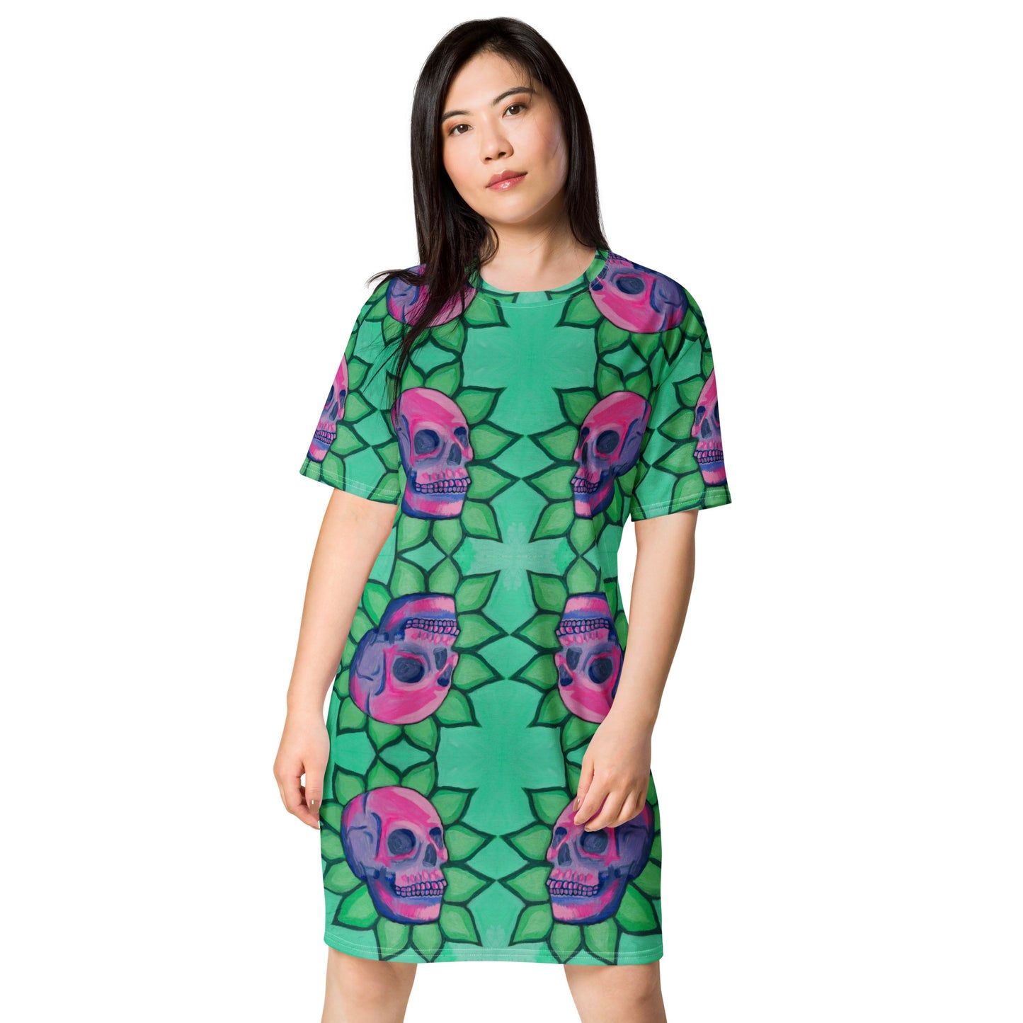 Blooming Skull T-shirt dress