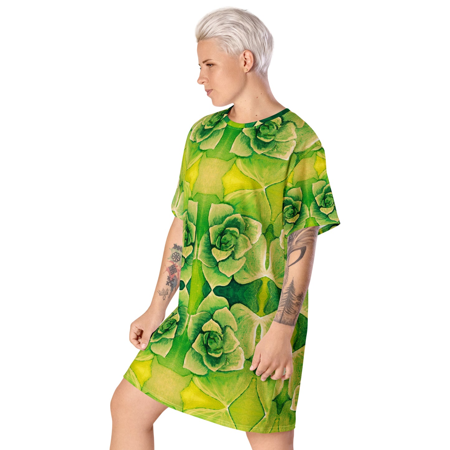 Succulent Vibrant Green T-shirt dress