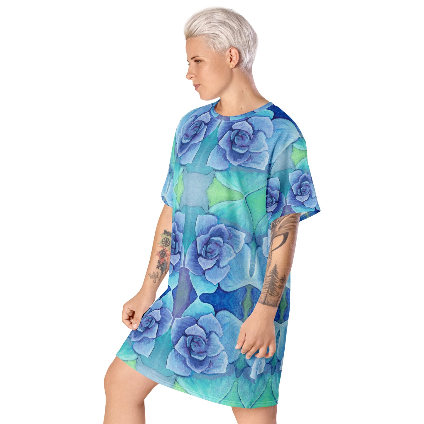 Succulent Aqua T-shirt dress