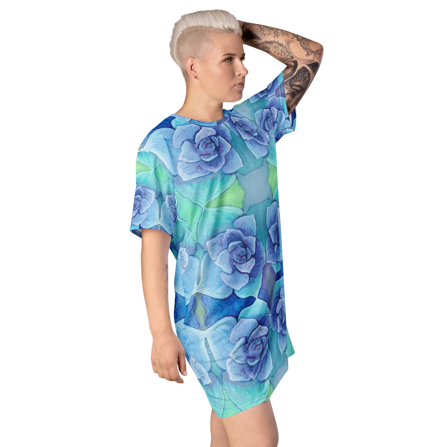 Succulent Aqua T-shirt dress