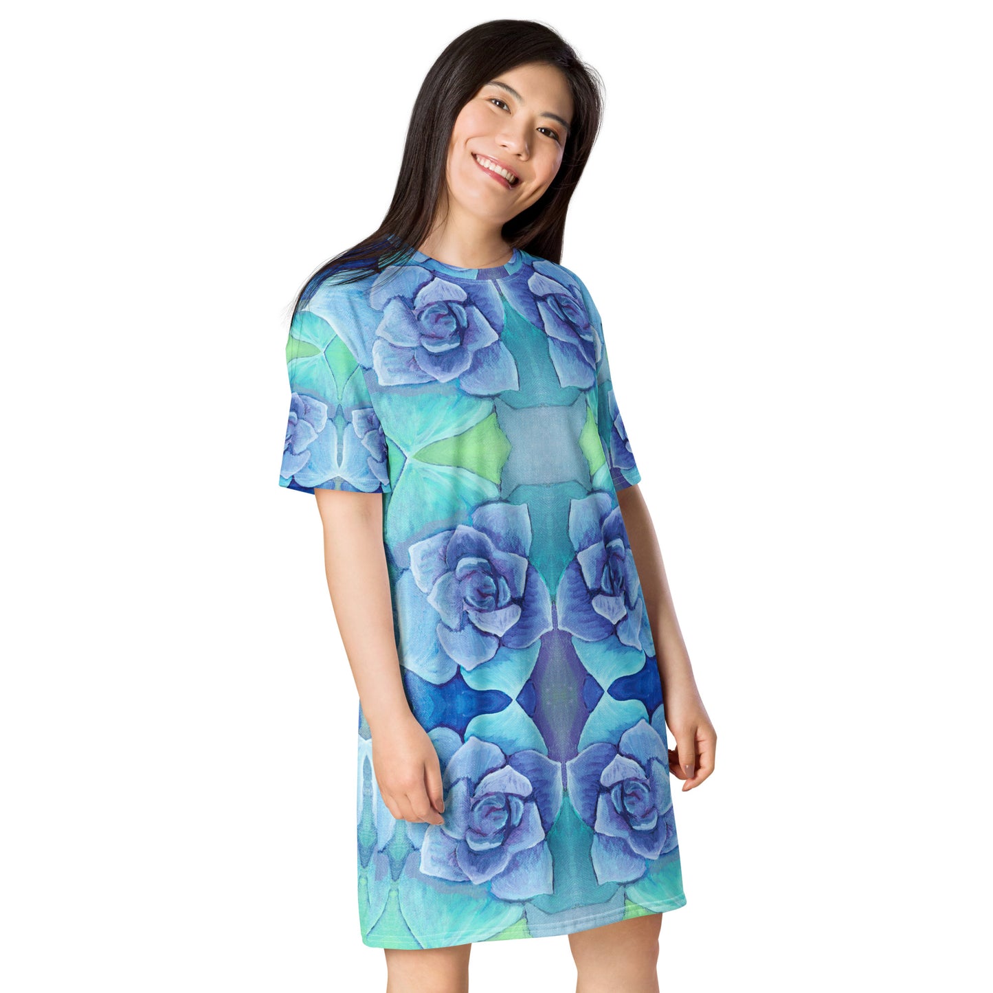 Succulent Aqua T-shirt dress