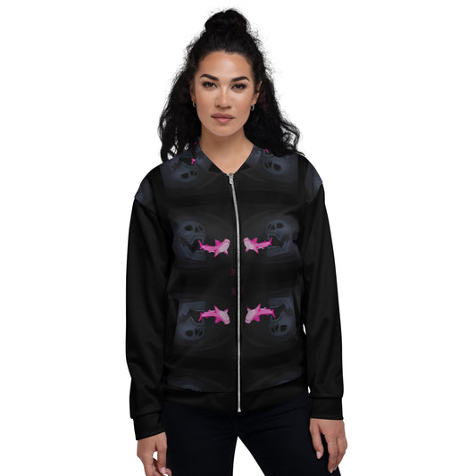 Skull chasing Shark Bomber Jacket