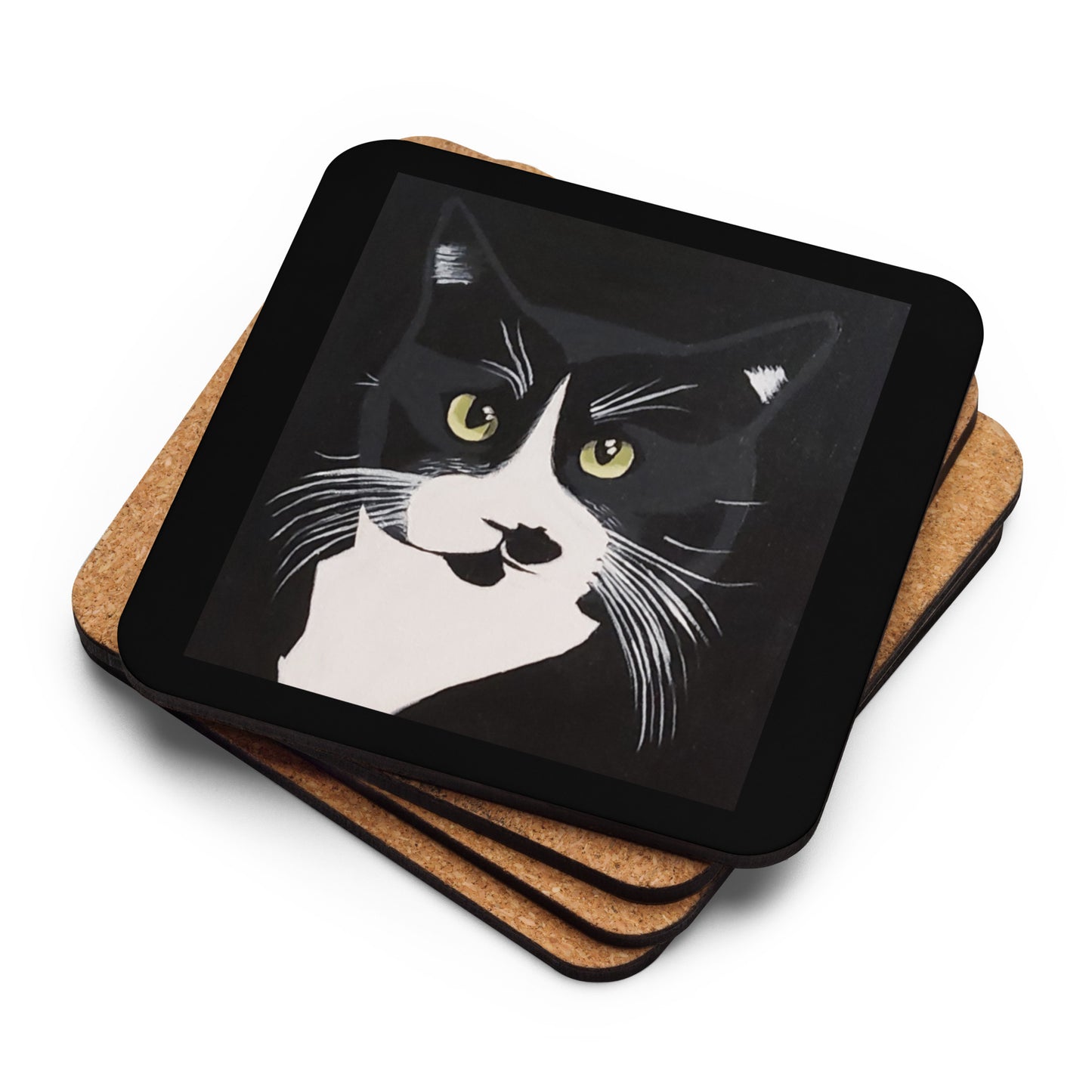 Charles Cat Cork-back coaster