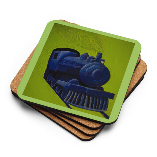 Blue Train Cork-back coaster