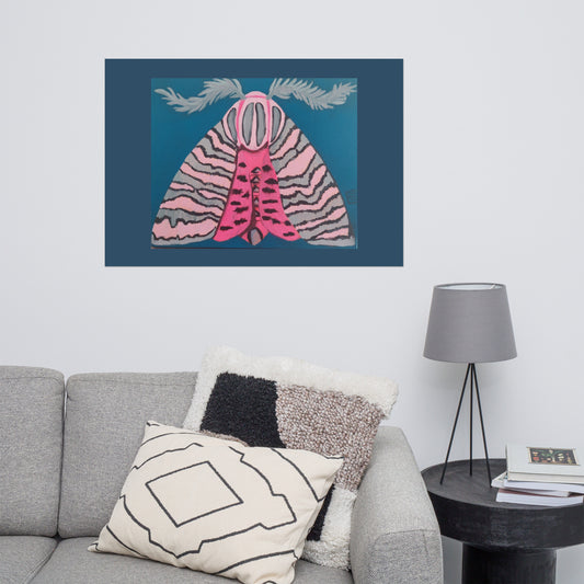 Pink Moth Poster