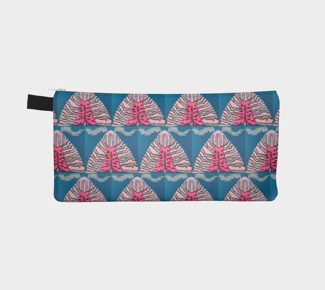 Pink Moth Pencil Case