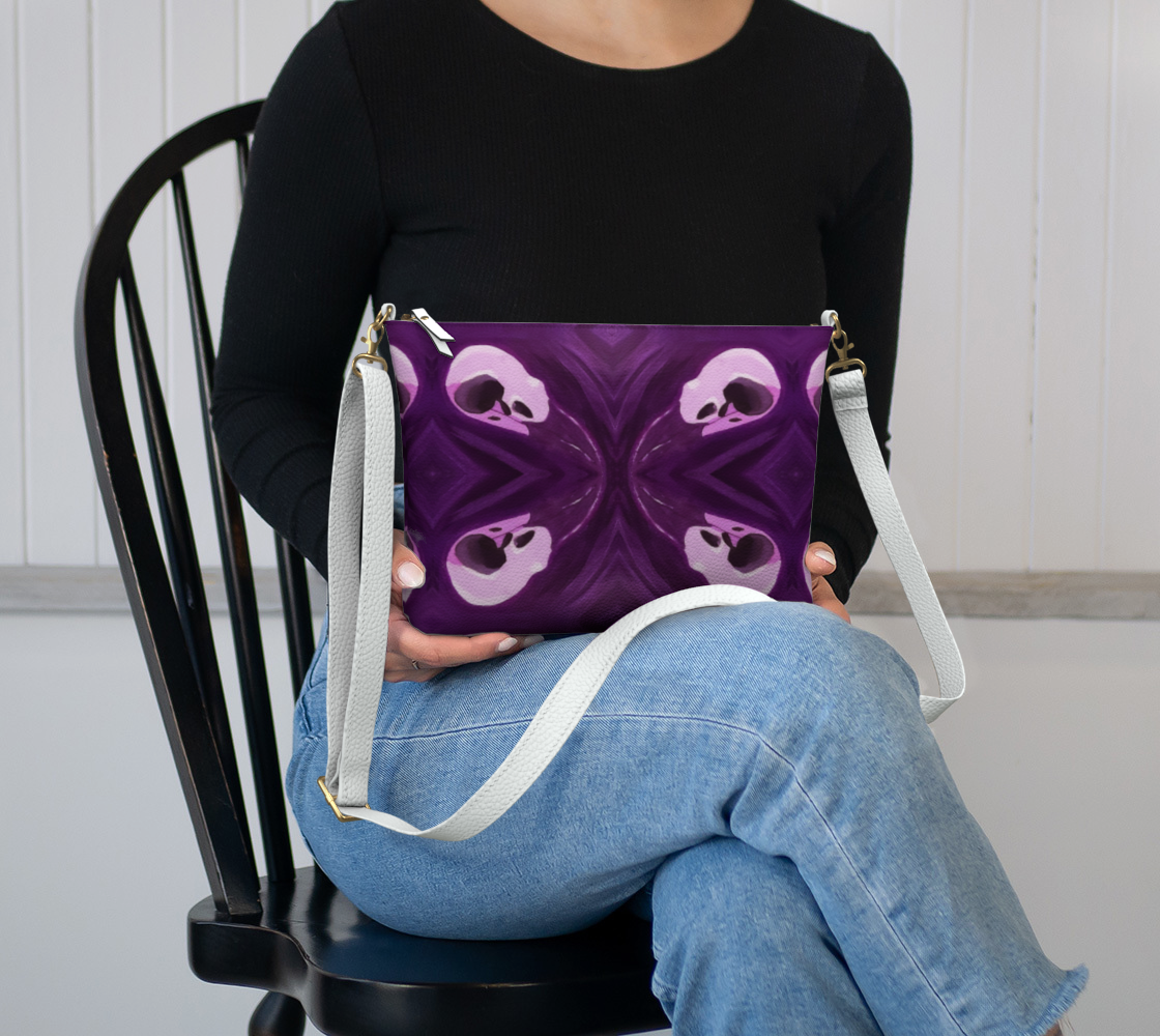 Raven Skull Vegan Leather Crossbody Purse