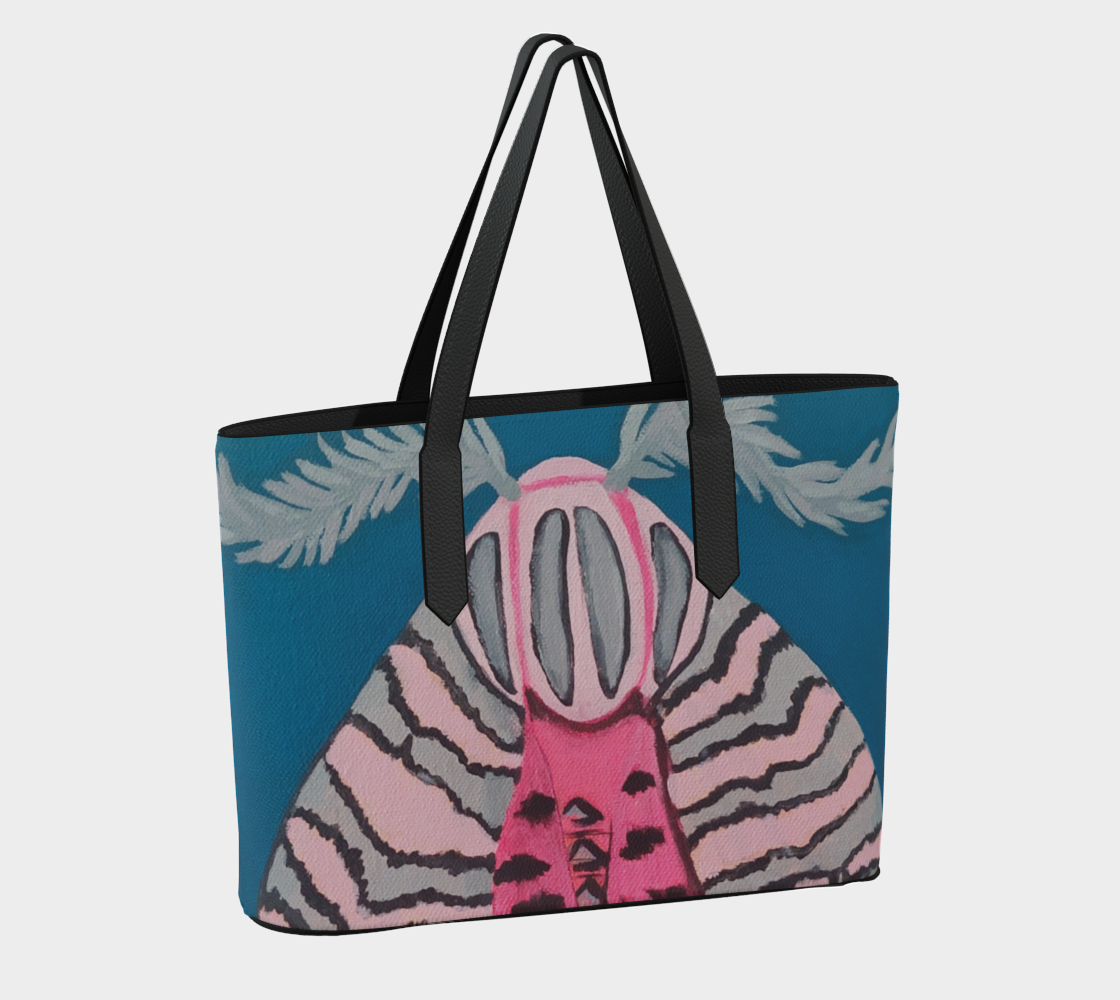 Pink Moth Vegan Leather Tote Bag