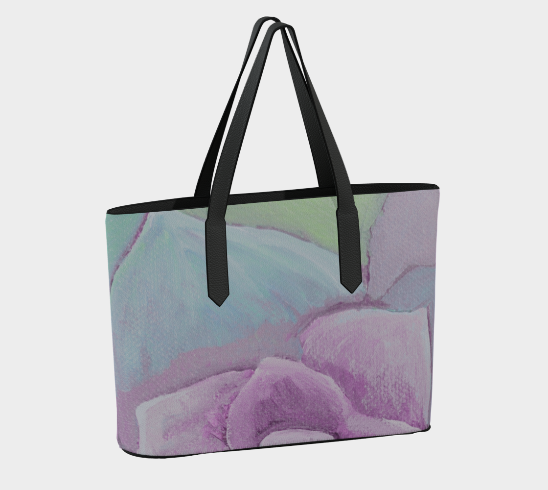 Succulent Pastel Vegan Leather Tote Bag