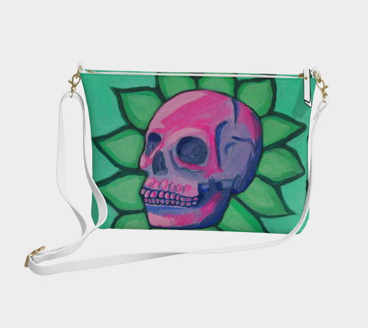 Blooming Skull Vegan Leather Crossbody