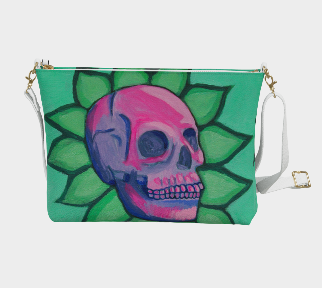 Blooming Skull Vegan Leather Crossbody