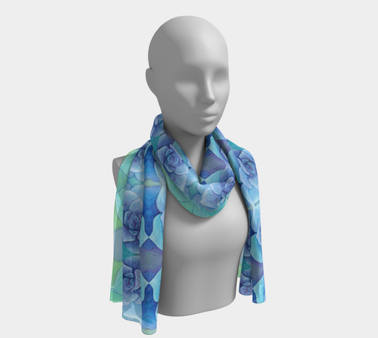 Aqua Succulent Scarf