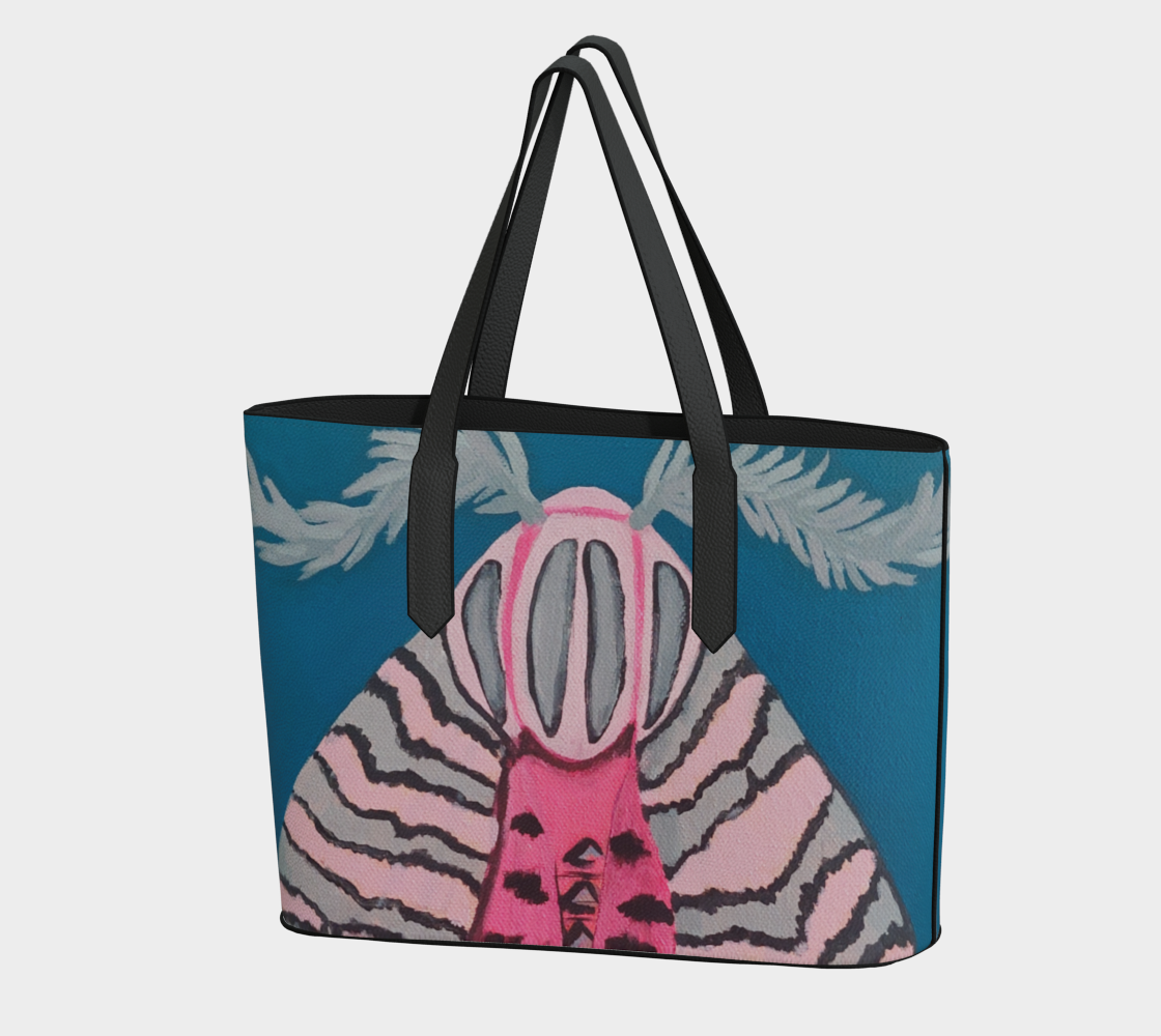 Pink Moth Vegan Leather Tote Bag