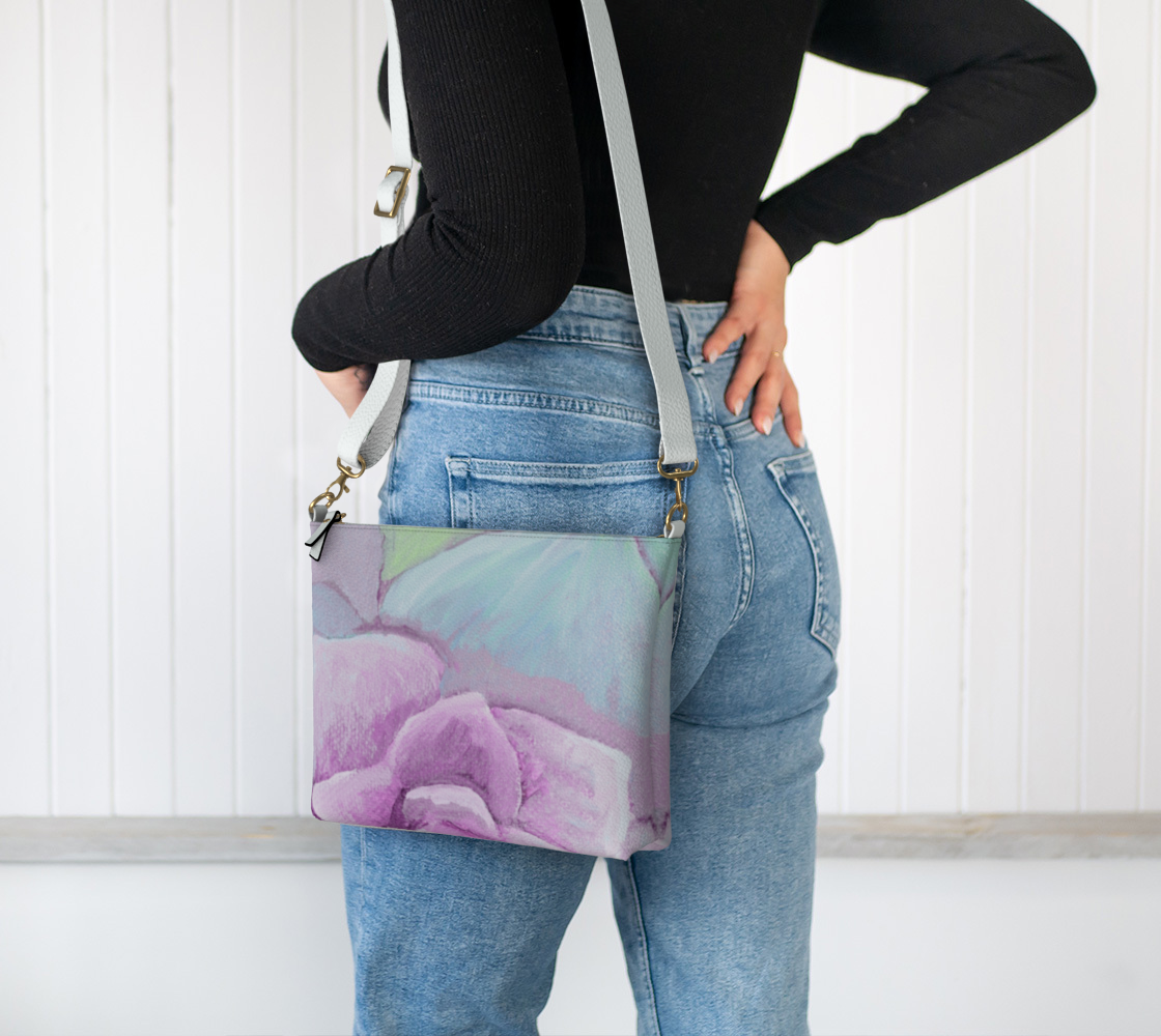 Succulent Pastel Vegan Leather Crossbody Purse