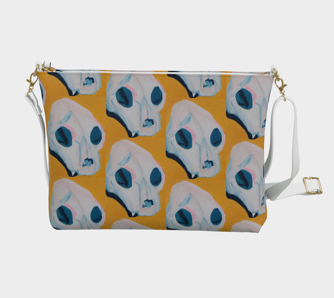 Sunshine Skull Vegan Leather Crossbody Purse