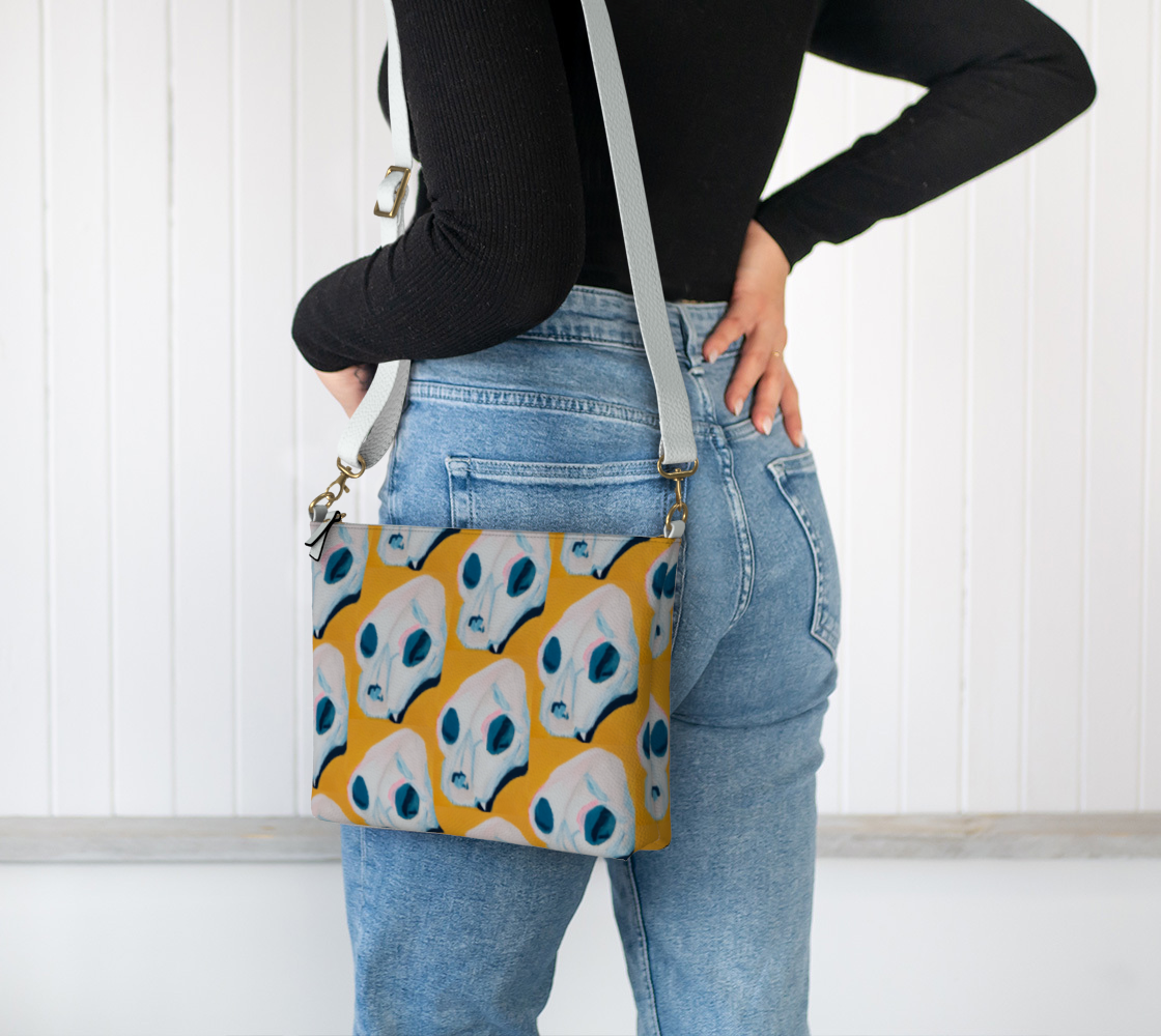 Sunshine Skull Vegan Leather Crossbody Purse