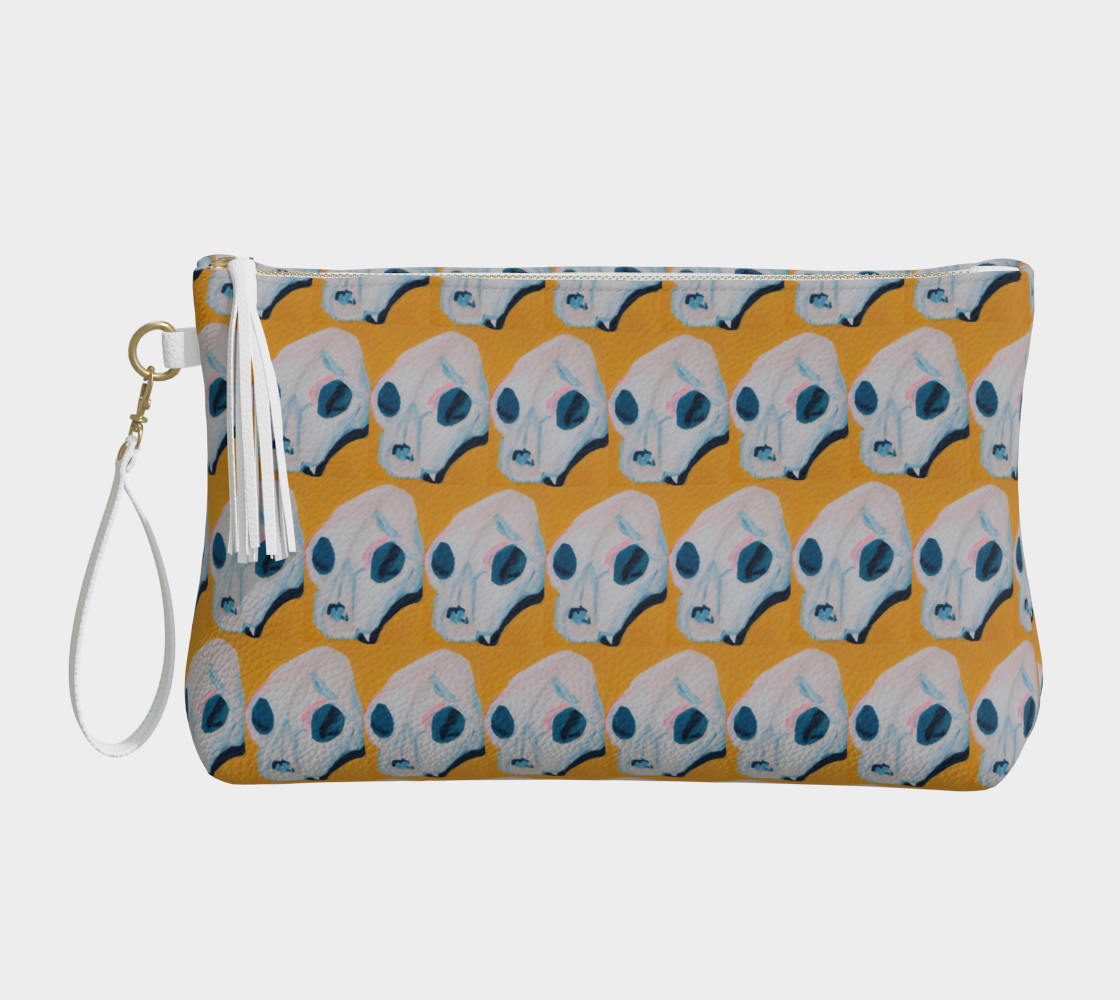 Sunshine Skull Vegan Leather Makeup Bag