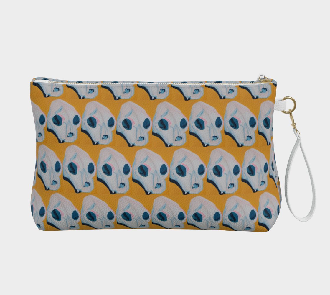 Sunshine Skull Vegan Leather Makeup Bag