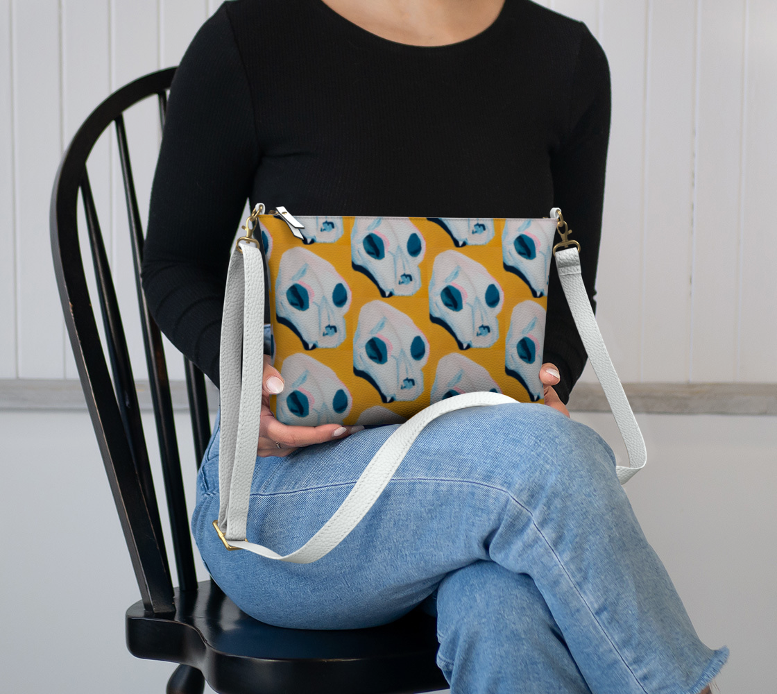 Sunshine Skull Vegan Leather Crossbody Purse