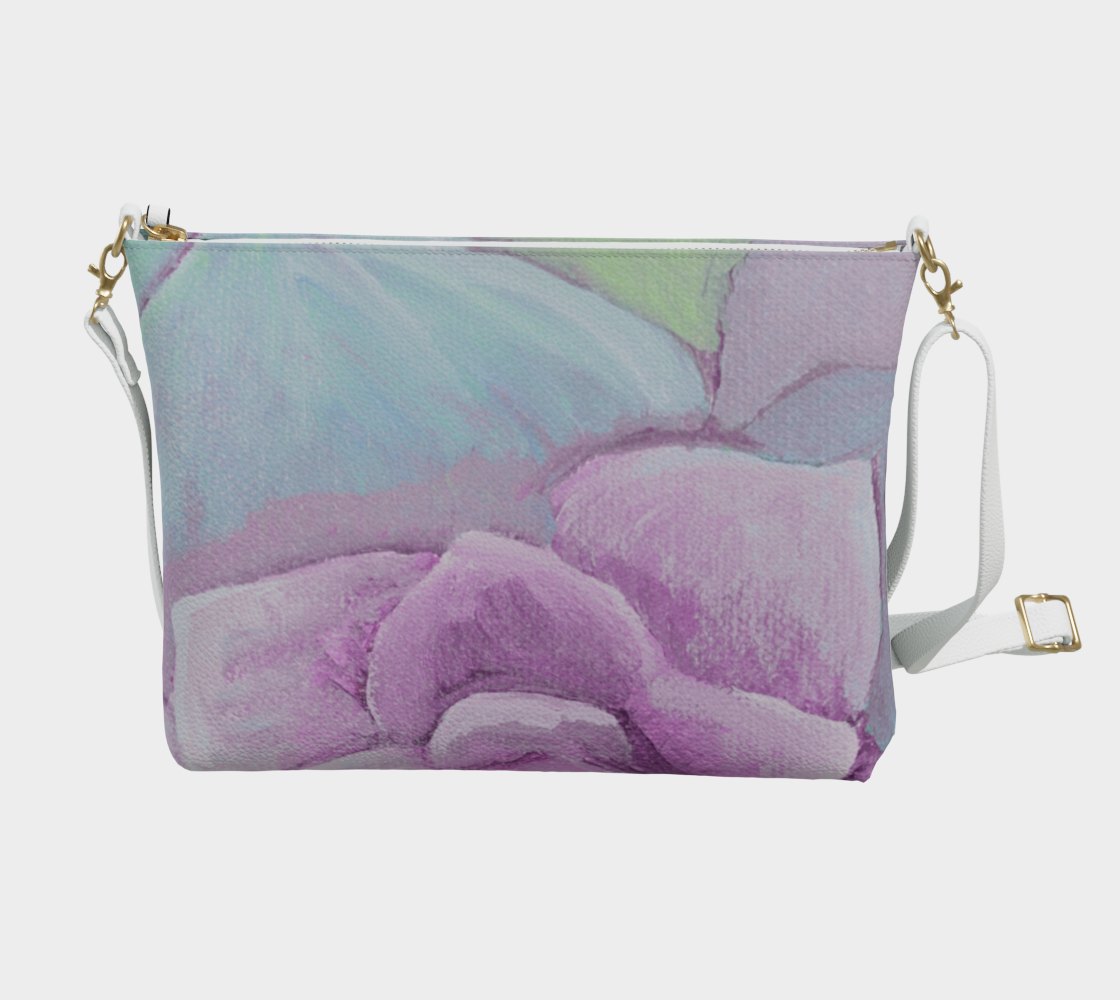 Succulent Pastel Vegan Leather Crossbody Purse